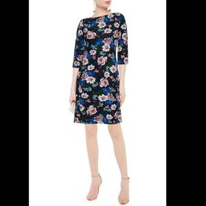 GORGEOUS‎ ERDEM SUMMER FLORAL-PRINT PONTE DRESS STRETCHY SLIP-ON EUC
